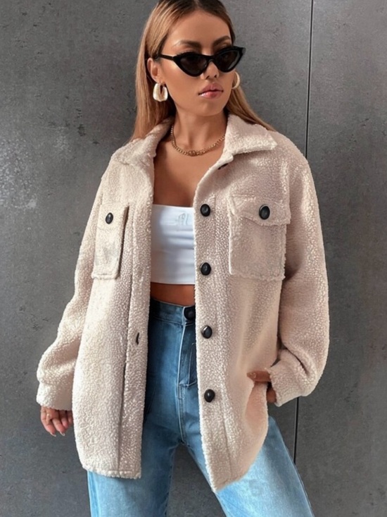 Ces Femme Jackets & Blazers - Ces Femme Teddy Sherpa Shacket size M